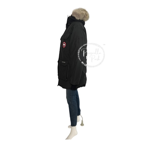 Canada Goose Expedition Parka Heritage Black Long With Fur Hood - Picture 12 of 15
